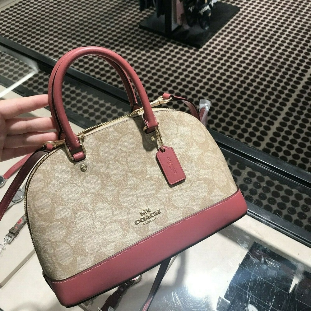 Coach Mini Sierra Signature Satchel Bag Khaki Roug